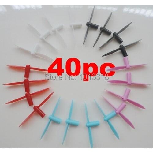 Ewellsold 40pcs CX-10 CX-10C CX-10W Main Blade for wltoys V272 V282 V292, Q4 H111,JXD-395,U207 RC Quadcopter 5 colors