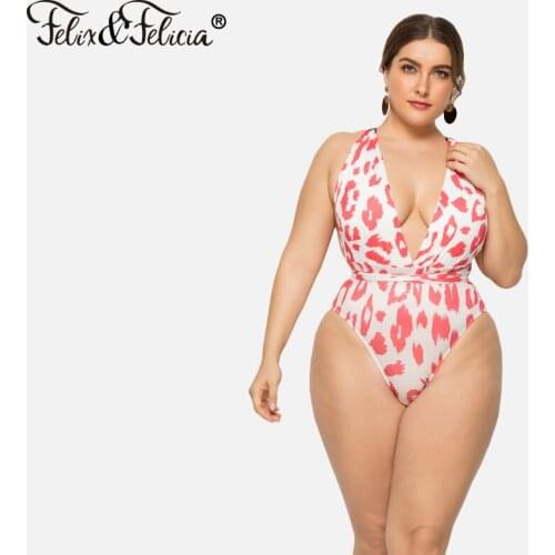 FELIX&FELICIA Swimsuit Women 2020 Push Up High Waist Swimwear Female Print Sexy Strappy Halter Plus Size Bathing Suit Beach wear
