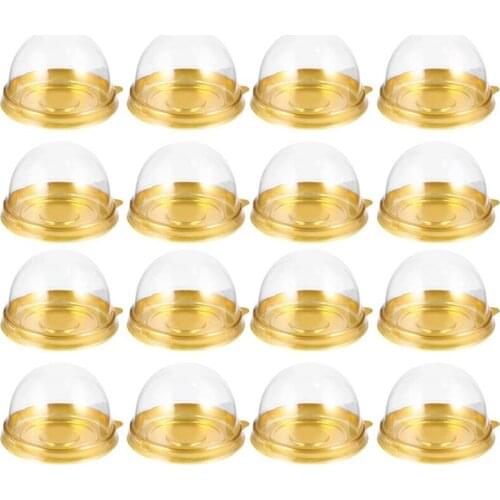 Hot-Transparent Plastic Moon Cake Box Mini Cupcake Box Biscuit Muffin Box with Dome Cover Suitable for Wedding