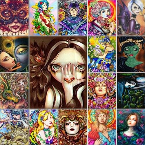 Full square cuadros 5d diamond painting kit set Landscape woman color complet embroidery dirll drawing mosaic Cross stitch DIY