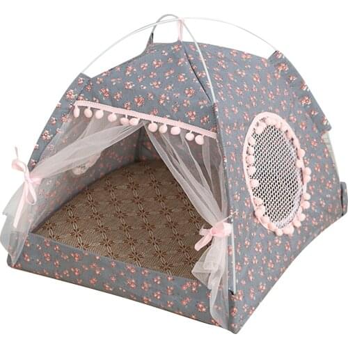 Pet Bed Dog Cat Tent House Dogs Nest Summer Breathable Cat Puppy Tent Bed Pet Supplies For Middle Large Dog Cage Supplies