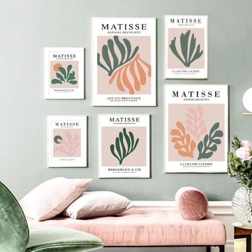 Matisse Geometric Leaf Abstract Vintage Wall Art Canvas Painting Nordic Posters and Prints Wall Pictures for Living Room Decor