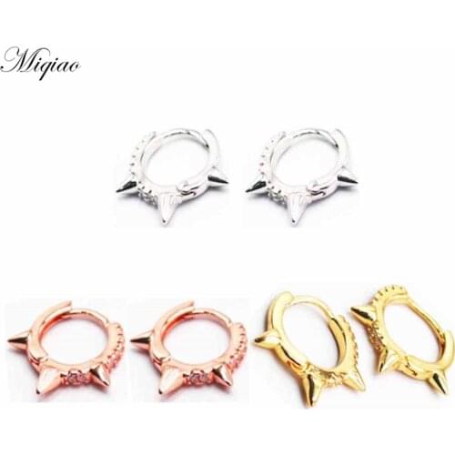 Miqiao 2pcs Simple and Sweet All-match Multi-color Pointed Earrings Body Piercing Jewelry
