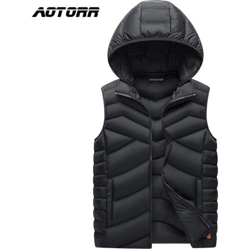 Fashion Mens Jacket Sleeveless Vest Winter Thermal Soft Vests Casual Coats Male Hooded Warm Waistcoat Jacket New Autumn Overcoat