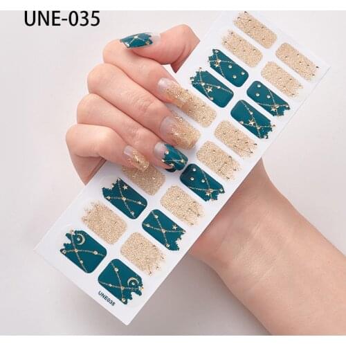 22 Posts/1 Sheet Nail Art Stickers UV Gel Polish Nail Wraps Strips Full Cover Colorful Nail Polish Stickers Decals Manicure Tool