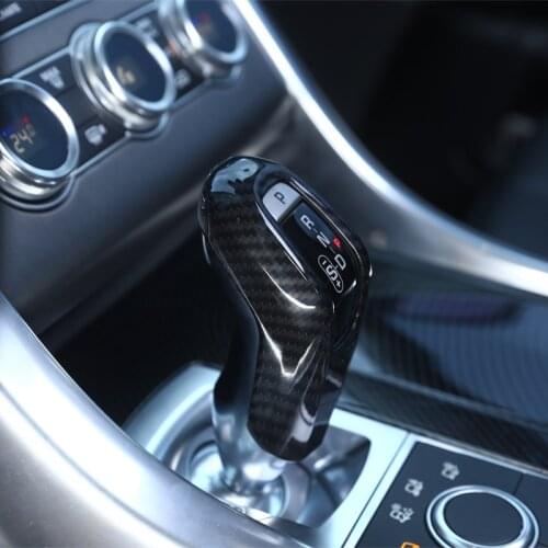 New!! Carbon Fiber Style For Landrover Range Rover Sport RR Sport 2014-2017 ABS Plastic Gear Shift Head Cover Trim Car Accessory