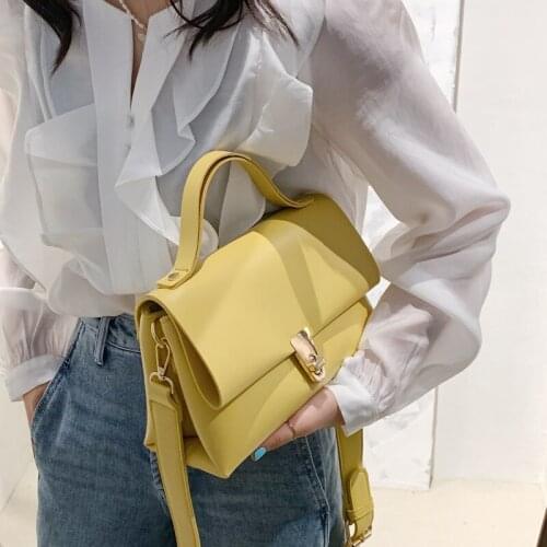 Solid Color Small Pu Leather Shoulder Crossbody Bags for Women 2021 Spring Simple Handbags and Purses Female Travel Totes