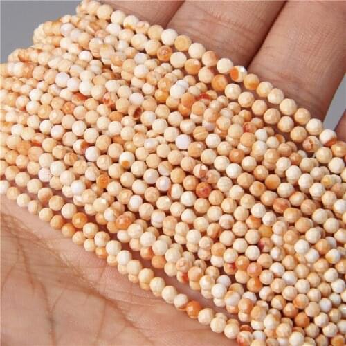 Wholesale 15'' Natural Faceted Shell Seed Beads Loose Spacer Tiny Beads For Bracelet Diy Jewelry Making 3 4 MM Beadwork Finding