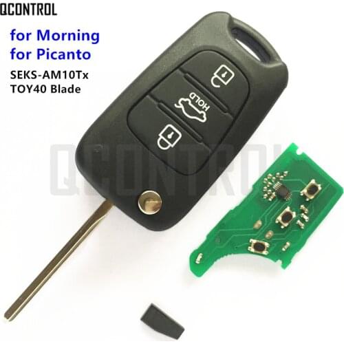 QCONTROL 3 Buttons Remote Key SEKS-AM10Tx CE0678 for KIA Picanto Morning Frequency 433MHz TOY40 Blade