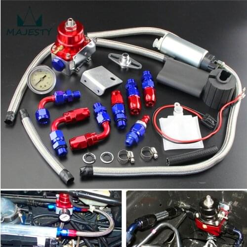 Adjustable Fuel Pressure Regulator+255 LPH fuel pump Kit FIT FOR DSM GTI EVO RED