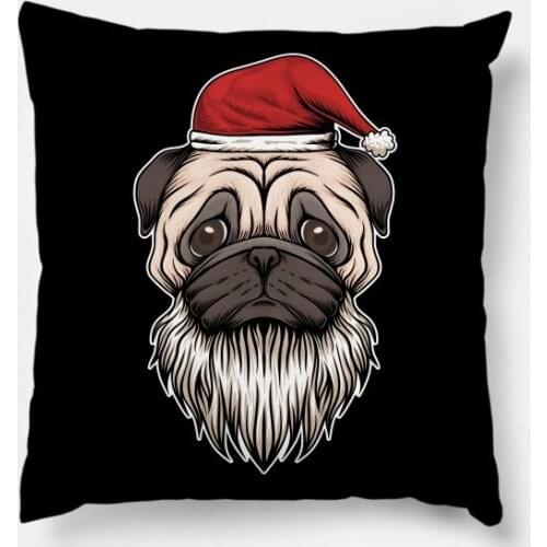 Christmas Dog With Santa Hat Pillowcases Decor for Home Noel Christmas Gifts Navidad 2020 Xmas Cristmas Decor Happy New Year