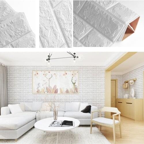 3D Self adhesive Waterproof Wallpapers TV Background Brick Wall Sticker Living Room Bedroom Decorative Stickers 60*60*0.8cm