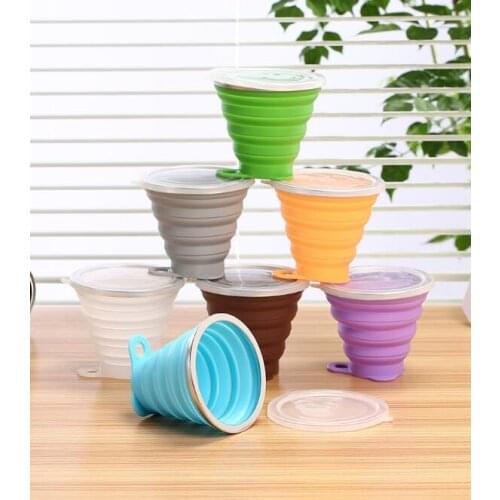 Silicone Water bottle 270ML Outdoor sport Travel Creative Cups Coke Telescopic cup Folding Water Bottles 8 color