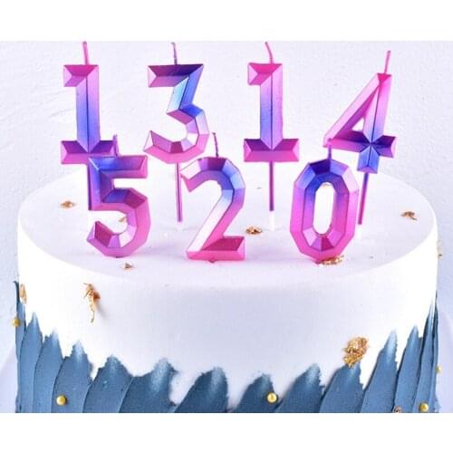 1Pc Creative Colorful Birthday Candles 1 2 3 4 5 6 7 8 9 0 Kids Birthday Candles for Cake Party Supplies Decoration Cake Candles