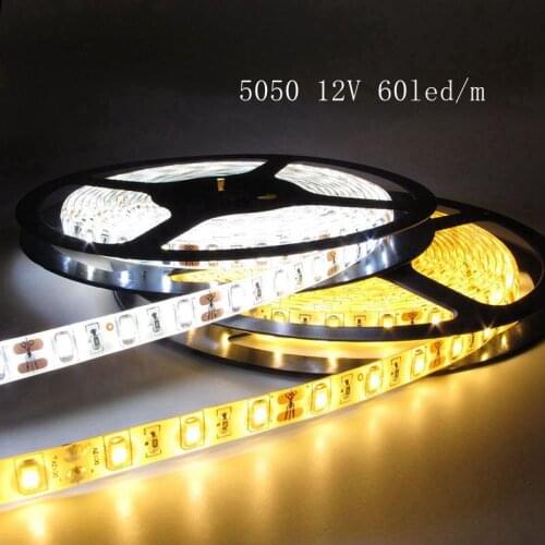 LED Strip 5m 12V SMD 5050 60led/m IP65 Waterproof For Indoor Bedroom Home TV backlight Decoration LED Ribbon Diode Tape lights