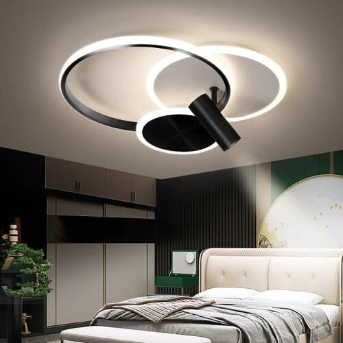 LED Ceiling Lights For Living Room Bedroom Study Room Home Deco AC85-265V Modern White Black Surface Mounted Ceiling Lamp