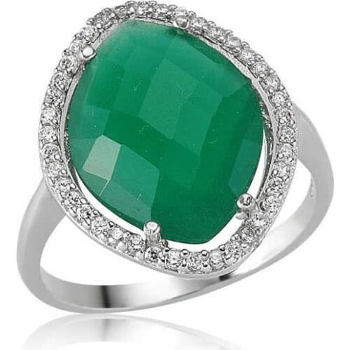 Tevuli 925 Sterling Silver Green Cubic Zirconia Women Ring