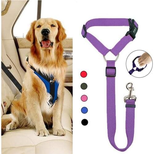 Pet Products Dog Cat Pet Safety Adjustable Car Seat Universal Belt Harness Leash Travel Clip Strap Lead Pet Car Safety Belt