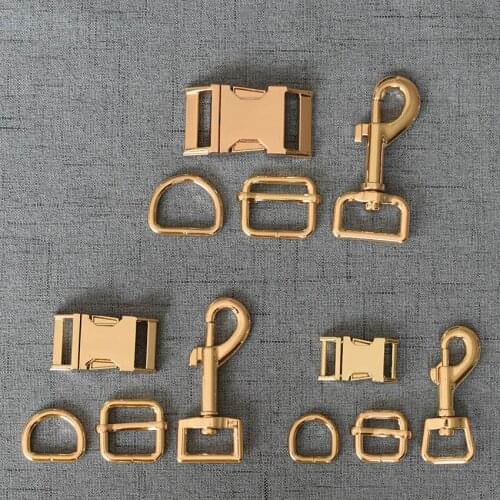 20 Sets 15mm 20mm 25mm Webbing Metal Buckle Carabiner Lobster Clasp Strap Slider D Ring Snap Hook For Pet Dog Collar Leads Lock
