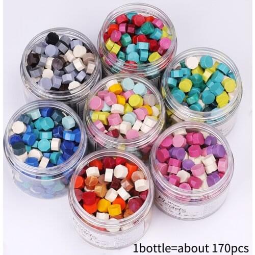 WYSE 160pc Octagon Sealing Wax Beads Stamp Sealing Wax Seal Vintage Wax Seal Stamp Bead Pen For Envelope Wedding Wax Seal Spoon
