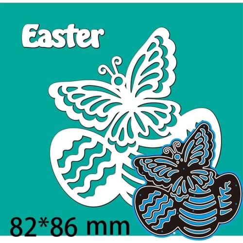 Cutting Dies Butterfly Egg Easter Stencil Craft for Scrapbook Stamps Dies Embossing Paper Gift Card 82*86mm