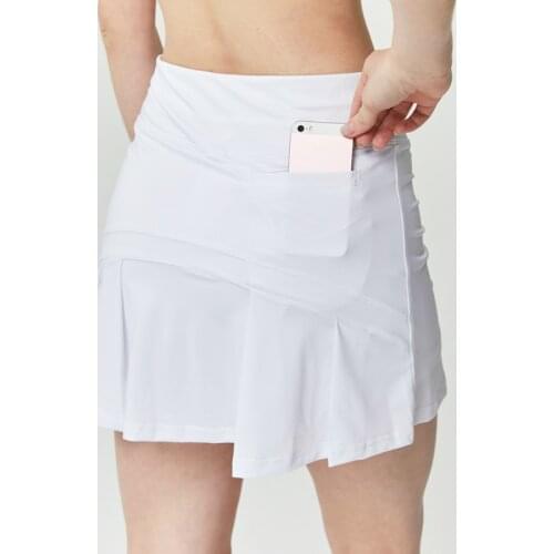 Women Fitness Sports Tennis Skirt High Waist Skort Female Fake Two-piece Pleated Quick Dry Skirt Marathon Running Yoga Clothes
