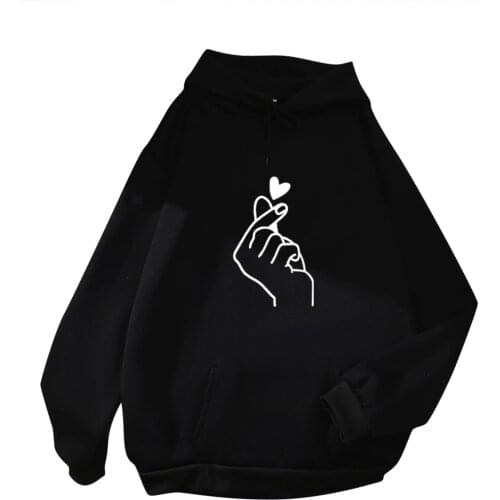 Harajuku Graphic Hooded Womens Casual Printed Top Long Sleeve Loose hoodies Sweatshirts Tops With Pocket Black vintage clothes