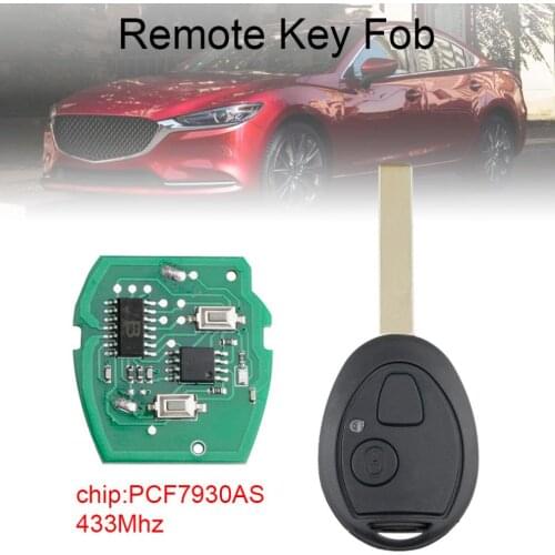 1pcs 433Mhz 2 Buttons Replacement Car Remote Key Fob with PCF7931AS Chip fit for Land Rover 75 / MG / ZT 2002-2005 Durable
