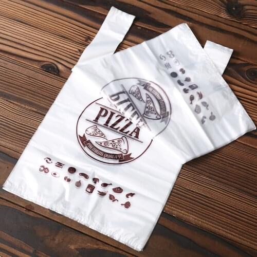 1pcs pizza packaging bag 7/9/10/12 inch pizza bag Fast food baking Transparent packaging Bag With Handle