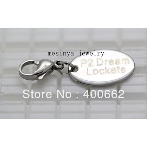 1000pcs s.steel customerized laser logo dangle charm for O ring chain of glass floating charm locket ,locket not included