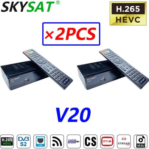 [2PCS] SKYSAT V20 Satellite Receiver Support Cline Newcamd LAN Port RJ45 WiFi DVB S2 Receptor PK GTMEDIA