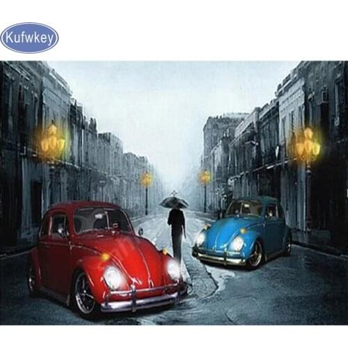 5d DIY Diamond Painting cars Cross Stitch Kits Full Diamond Embroidery 5D Diamond Mosaic Needlework night city car home Decor