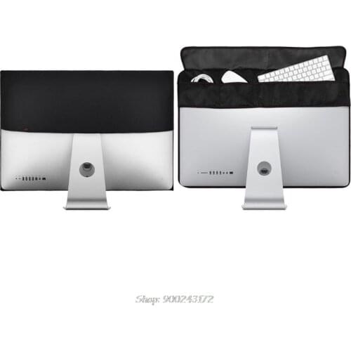 Black Dustproof Cover Waterproof PU Leather Protective Shell with/without Pocket for Apple iMac Macbook 21/27Inch O30 20Dropship