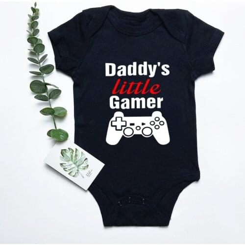 Funny Daddys Little Gamer Cotton Baby Bodysuit Boy Girls Clothes Summer Newborn Ropa Bebe Clothing Costume 0-24M