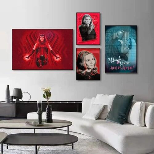 Marvel Canvas Painting Superhero Scarlet Witch Wanda Vision Posters and Print Wall Art Pictures for living room home Decoration