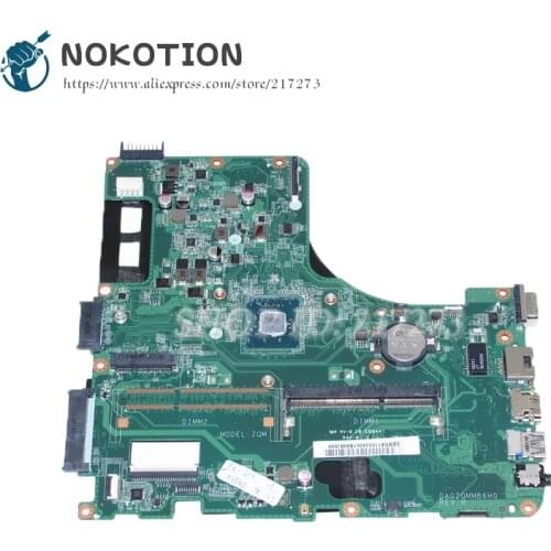 NOKOTION DA0ZQMMB6H0 DBMRX11003 DB.MRX11.003 Laptop Motherboard For Acer Asipre E5-411 MAIN BOARD With CPU onboard DDR3