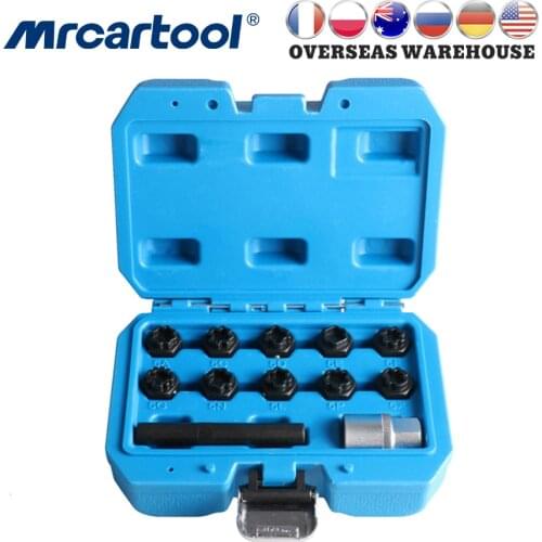 MR CARTOOL 12 Pcs Car Wheel Lock Set Kit For Mercedes Benz Special Anti-theft Screw Sleeve 1/2"(12.5mm) Socket tool