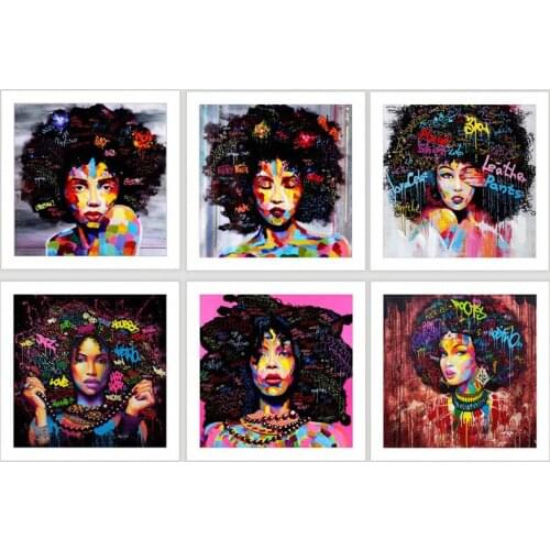 Wall Art Decor Abstract Painting The African Girl Canvas Modern Poster Printed Picture For Living Room Home Decorative Unframed