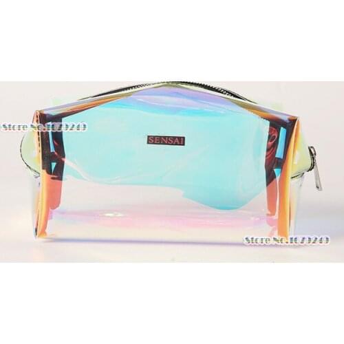 Wholesale TPU receiving Clear Transparent Plastic PVC bag with pothook Travel Makeup Cosmetic Bag Toiletry Zip Pouch 200pcs/lot