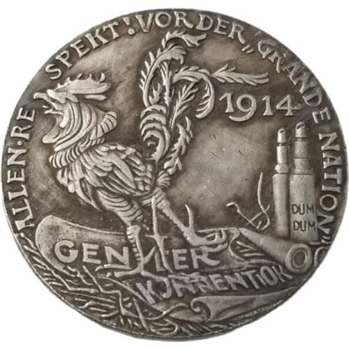 Germany 1914 Coin Beautiful Phoenix And Woman Rache Sagtest Du Bei Zeiten Schon Commemorative Coin Collection Crafts Souvenir