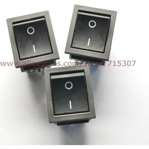 PHISCALE 10pcs/lot 6 Pin 16A 250V Black Button Rocker Switch KCD4-202 KCD2 On - Off Rocker Power Switches