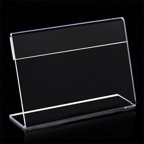 12*8cm 50 pcs Clear Acrylic Sign Holder Price Tag frame Display Stand Table Card Stand Holder label frame it tag price card rack