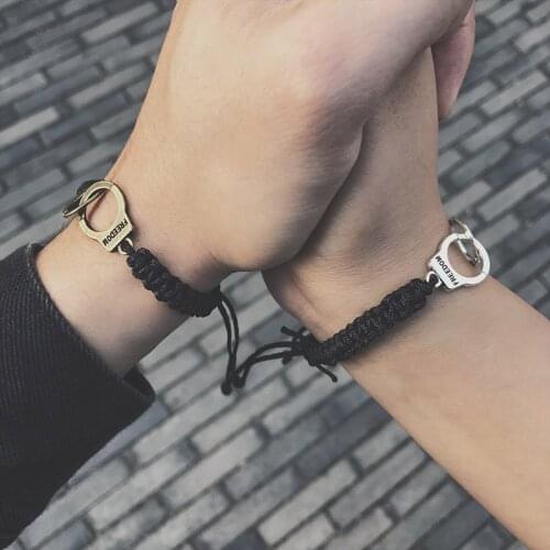 Adjustable Vintage Handmade Bracelet Men Jewelry Handcuffs Charm Bracelet for Women Accessories Friendship Girl Couple Bracelets