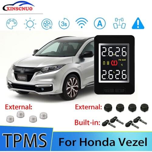 XINSCNUO Car TPMS For Honda Vezel Tire Pressure And Temperature Monitoring System With 4 Sensors