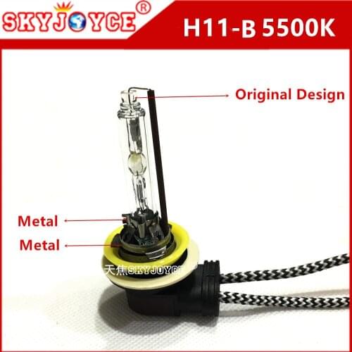 2pcs AC 35W hid light bulb H11B hid auto light Super Version white 5500K fast bright hid lamp replacement H11B bent H11 hid bulb