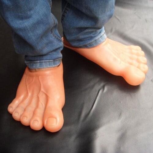 Halloween Spoof Slippers Slides Women Simulation Foot Shoes Tricky Props Slipper Realistic Green Toe Shoes Special Amazing Shoe