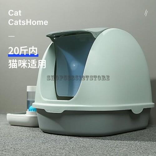 Cat Litter Basin Semi Closed Splash Proof Deodorization Cat Litter Basin Extra Large Cat Toilet Cat Litter Basin