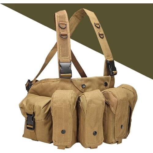 Military Tactical Vest Shooting Hunting Airsoft Cs Wargame Combat Vests with Pouch Bag Army Training Paintball Vest Nylon Men