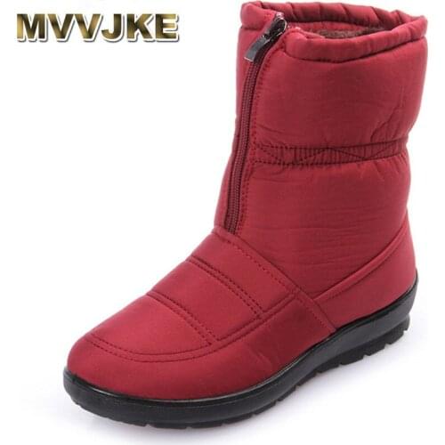 MVVJKE 2018 women snow boots winter warm boots thick bottom platform waterproof ankle boots for women thick fur cotton shoes siz