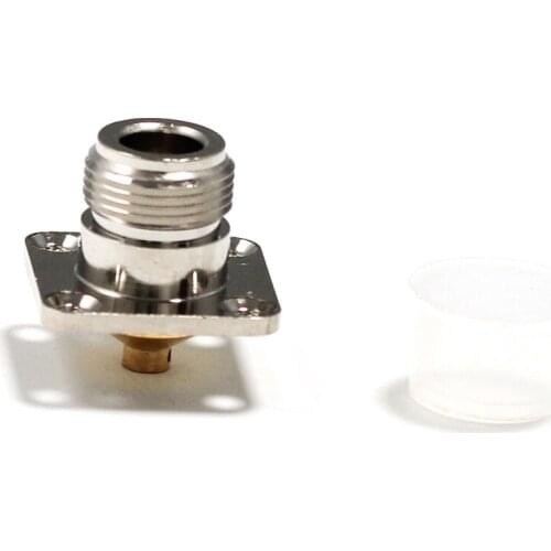 1pc N Female Jack RF Coax Convertor Connector Solder for RG402.141" cable 4-hole panel mount Nickelplated NEW wholesale